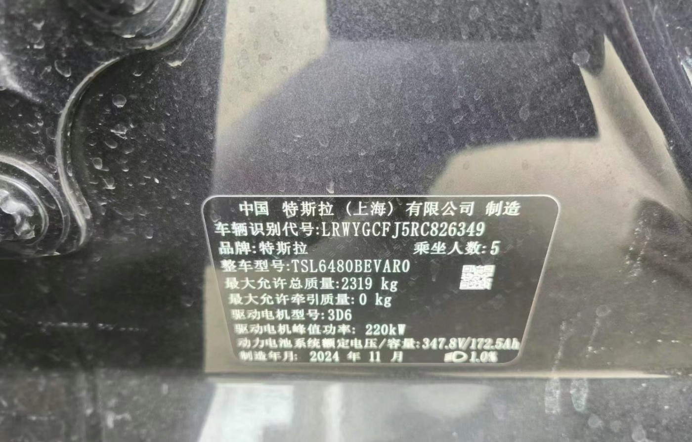 广州市24年特斯拉MODEL Y中型车9